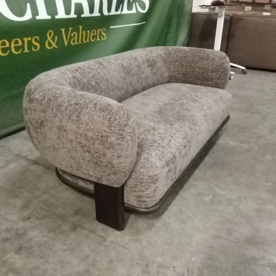 DANETTI FLORENCE MOCHA FABRIC WITH DARK WOOD 2 SEATER SOFA RRP £1099