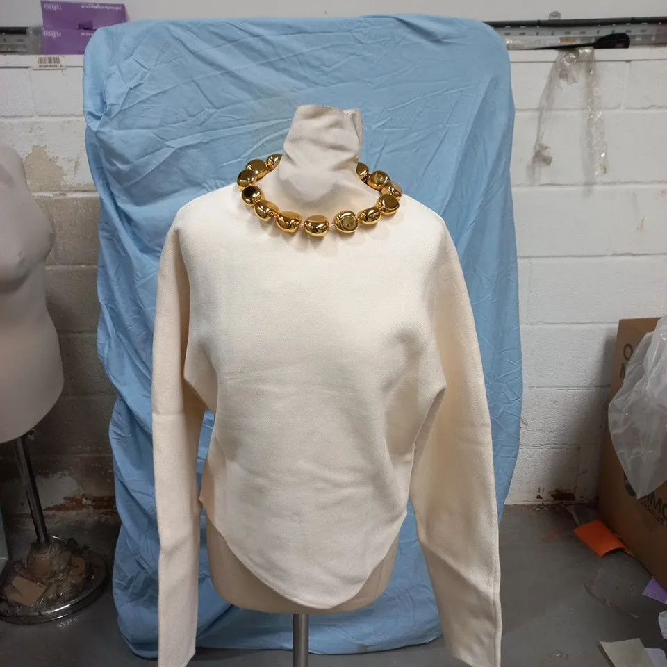 ZARA GOLD-TONE CHUNKY BEAD NECKLACE JUMPER