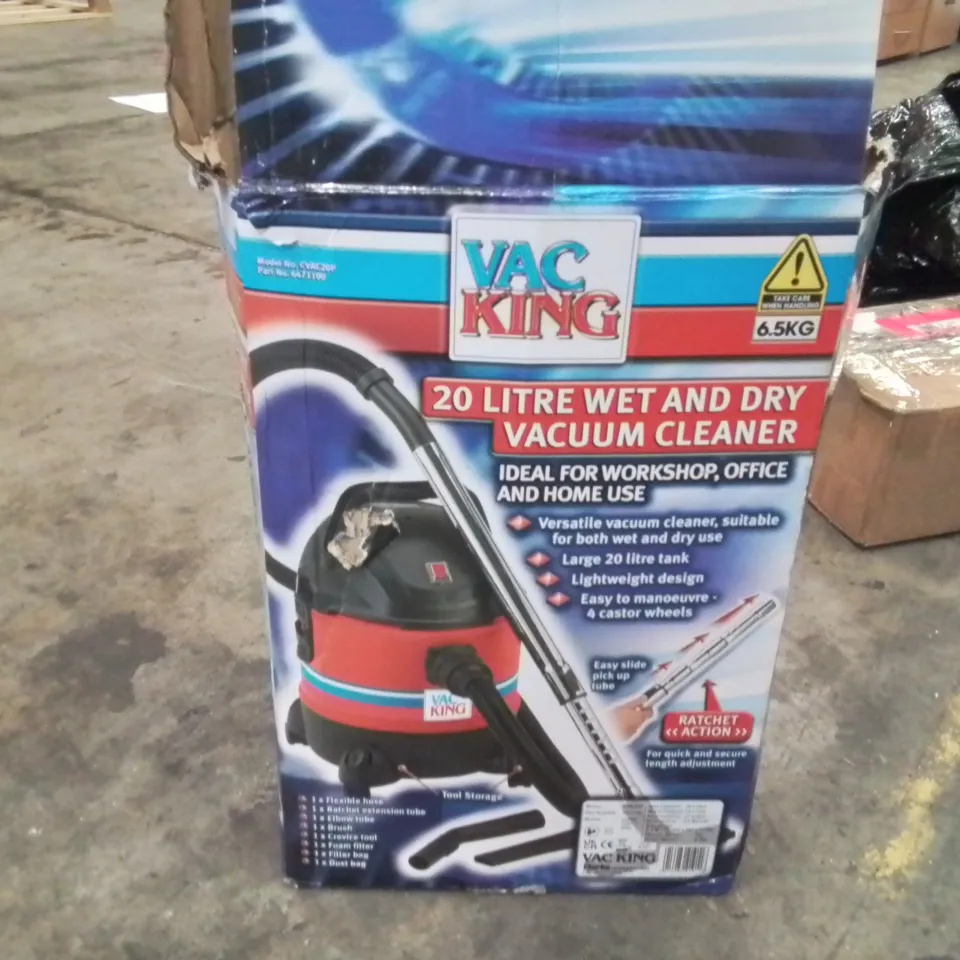 BOXED VAC KING 20 LITRE WET & DRY VACUUM CLEANER