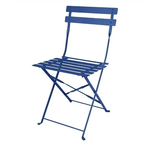 BOXED BOLERO PERTH PAVEMENT STYLE FOLDING CHAIRS DARK NAVY (2 PACK)