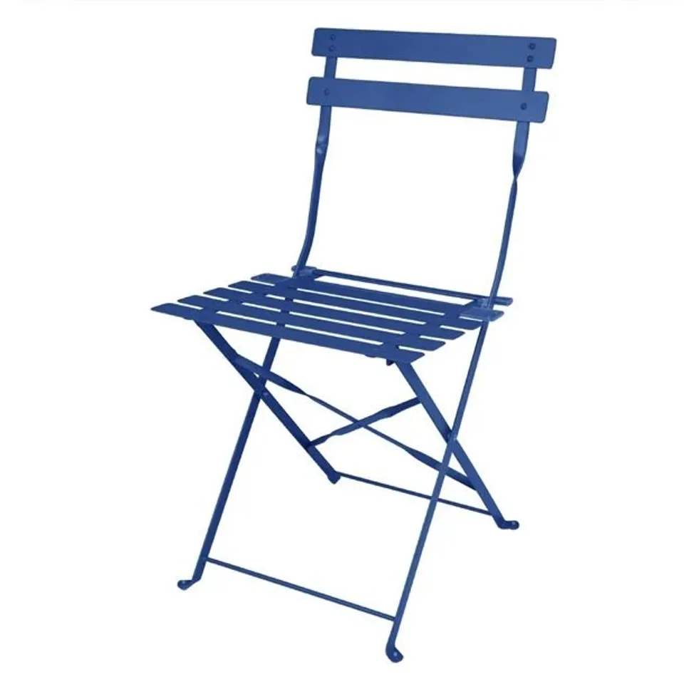 BOXED BOLERO PERTH PAVEMENT STYLE FOLDING CHAIRS DARK NAVY (2 PACK)