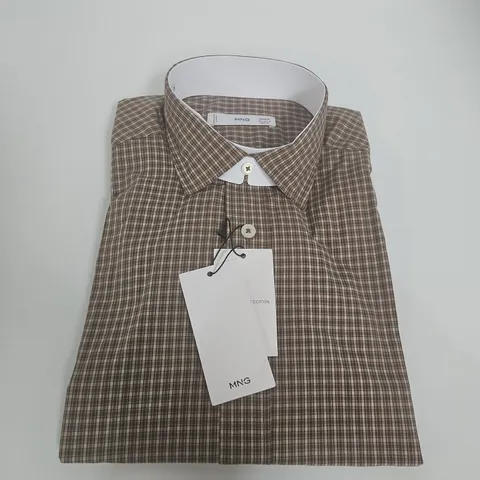 MANGO MNG MEN'S BROWN CHECK SHIRT β UK M
