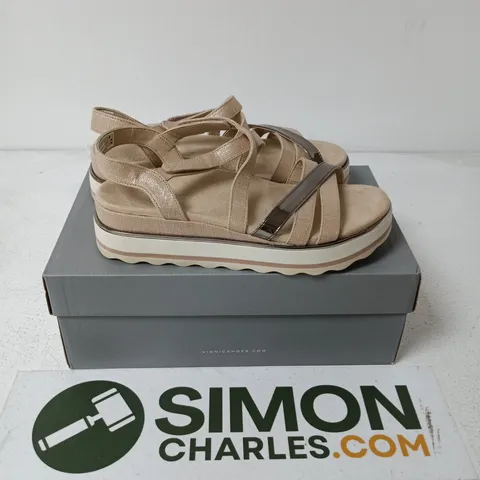 BOXED PAIR OF VIONIC SANDALS IN BEIGE - UK 6
