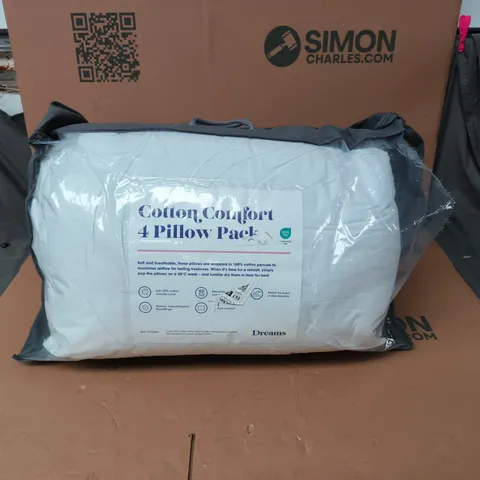 COTTON COMFORT 4 PILLOW PACK