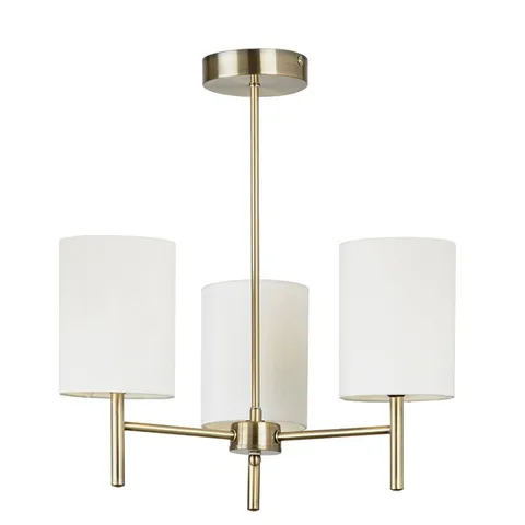 BOXED ENDON 3 LIGHT CEILING FITTING IN ANTIQUE BRASS