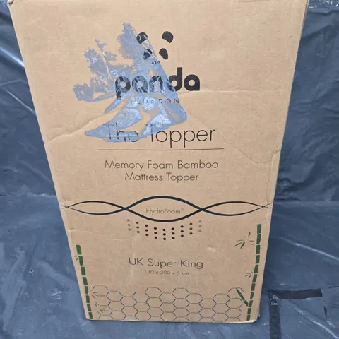 PANDA THE TOPPER - MEMORY FOAM BAMBOO MATTRESS TOPPER SUPER KING - COLLECTION ONLY 