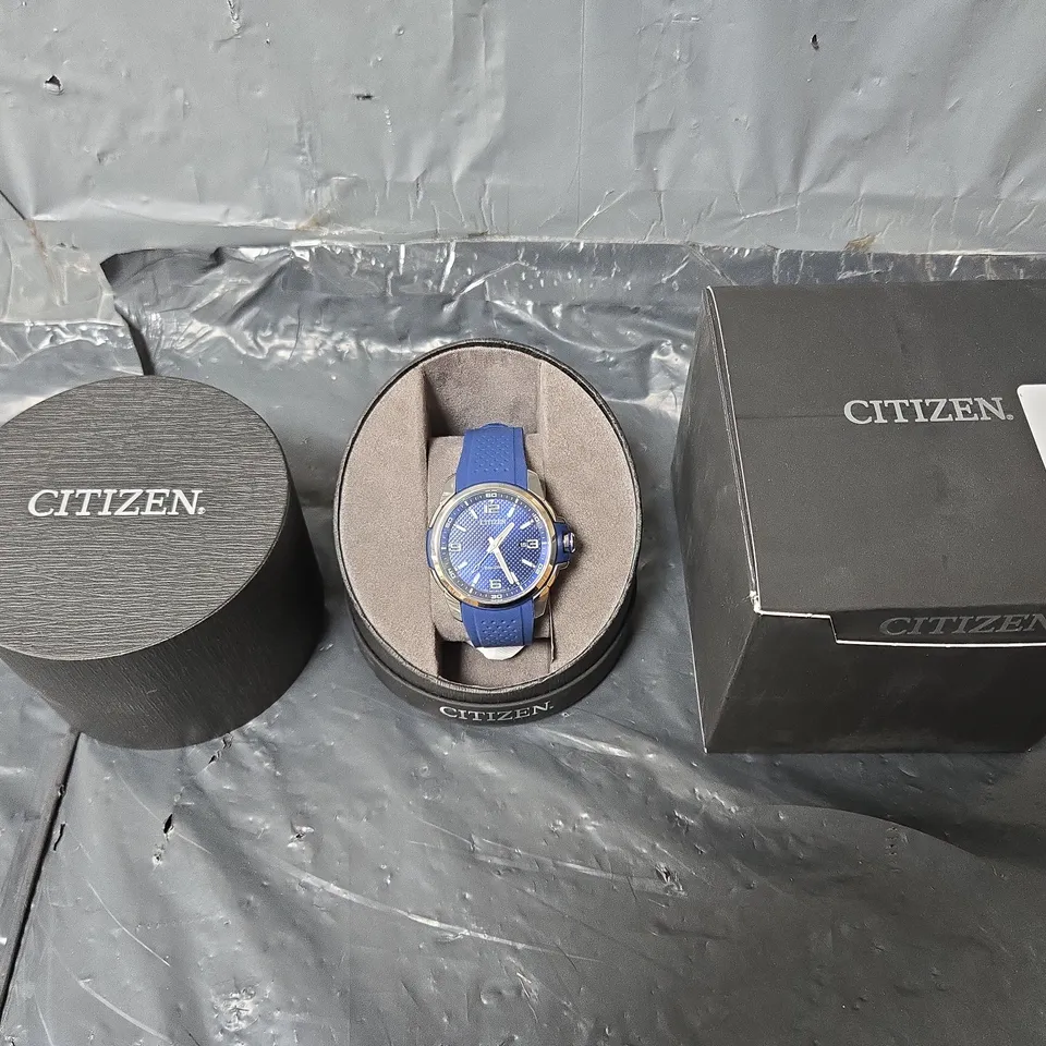 BOXED CITIZEN ECO-DRIVE NAVY SPORTS WATCH