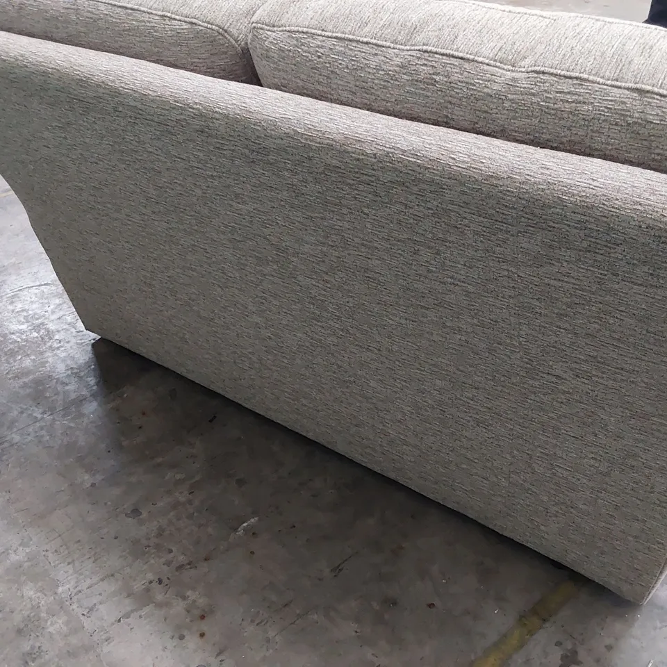 QUALITY BRITISH MADE LOUNGE Co TWO SEATER SOFA LIGHT GREY FABRIC 