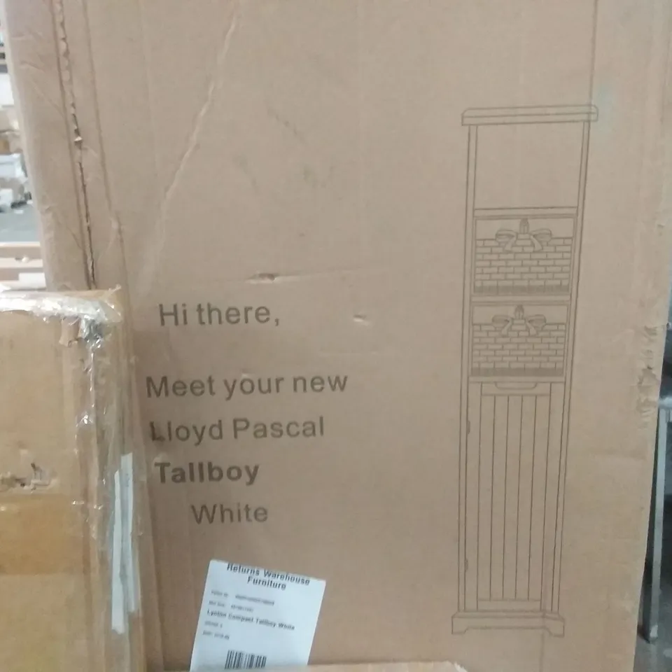 BOXED LYNTON COMPACT TALL BOY WHITE - 48X43X155 CM 