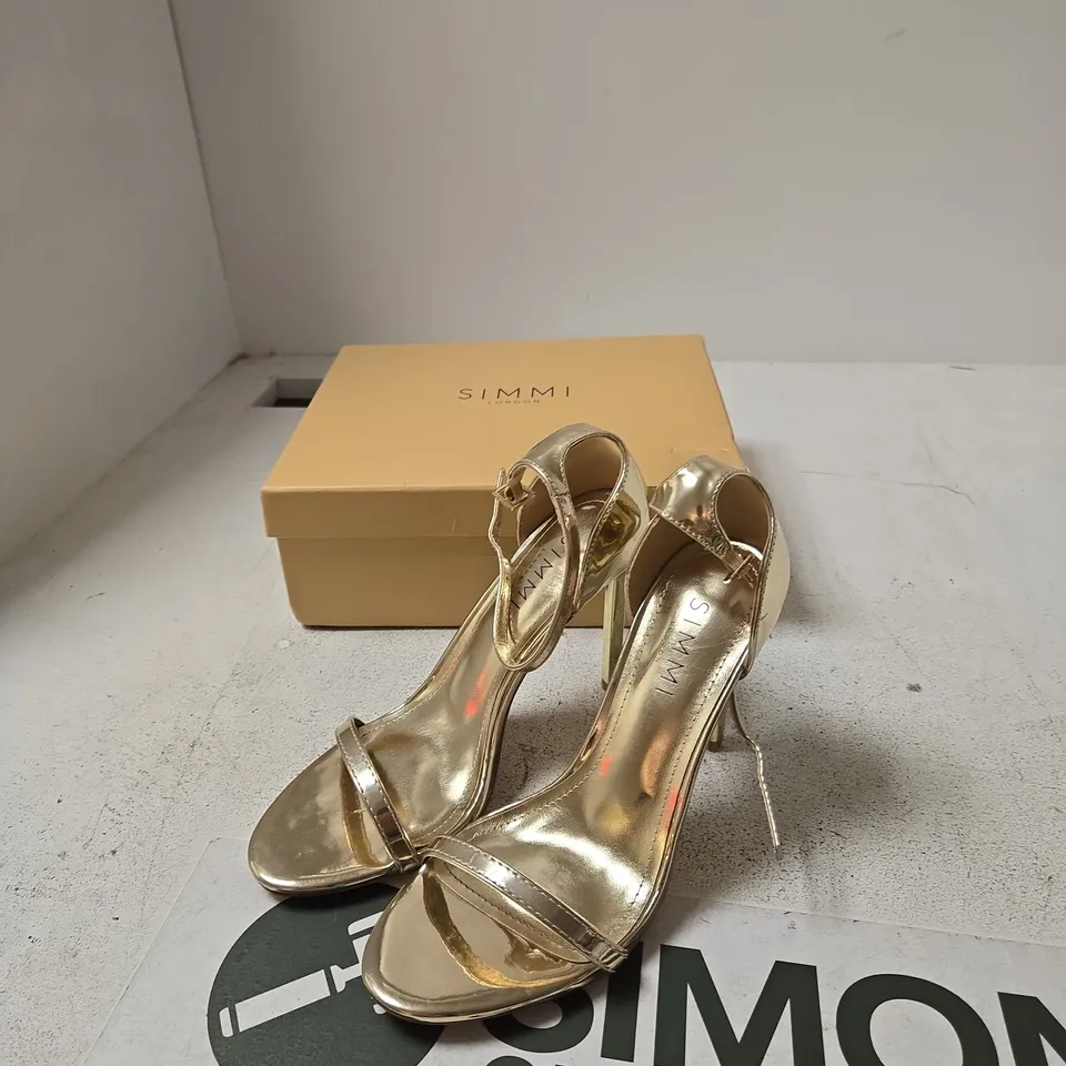 SIMMI LONDON GABBY GOLD MIRROR SANDALS – UK 5 (EU 38)