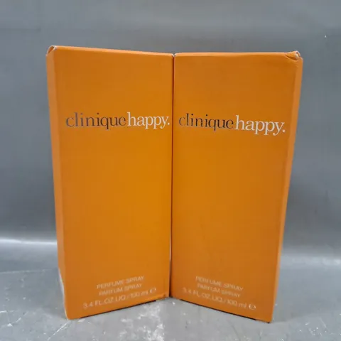 2 X 100ML CLINIQUE HAPPY PERFUME SPRAY 