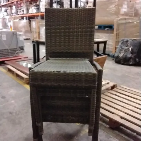 SET OF 5 WOVEN RATTAN-STYLE CHAIRS