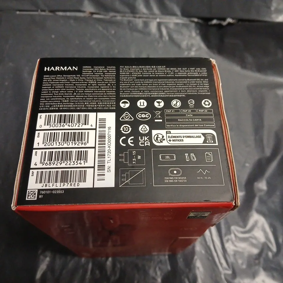 JBL FLIP 7 PORTABLE BLUETOOTH SPEAKER – BOXED