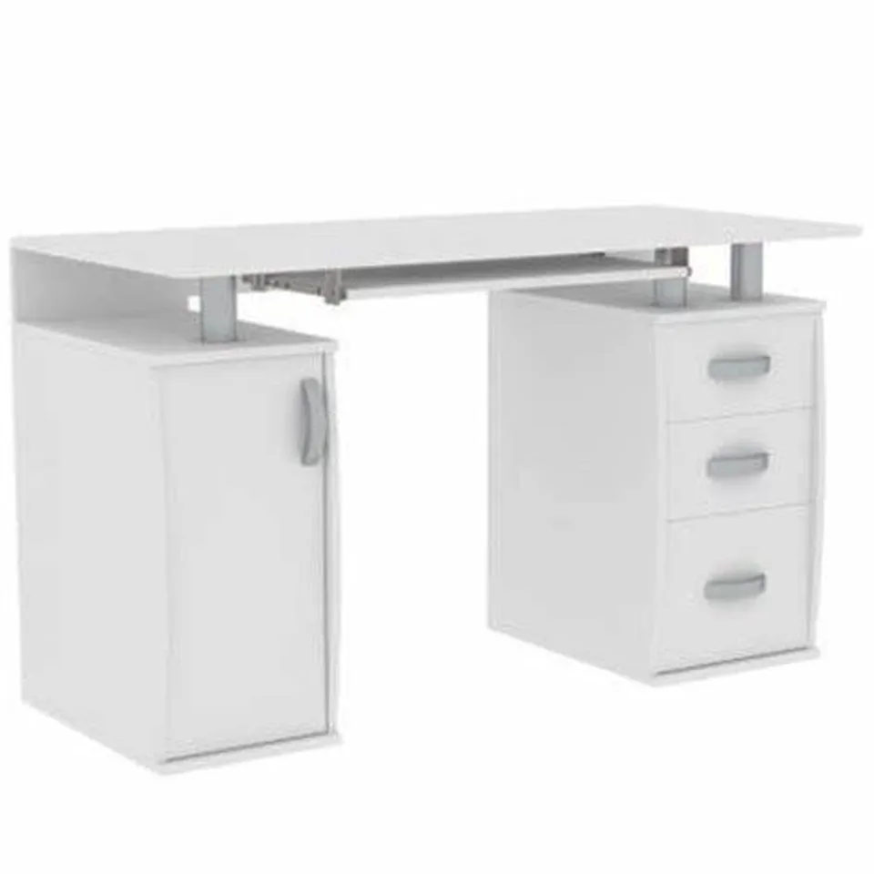 BOXED OTLEY 3 DRAWER COMPUTER DESK - WHITE (2 OF 2 BOXES)