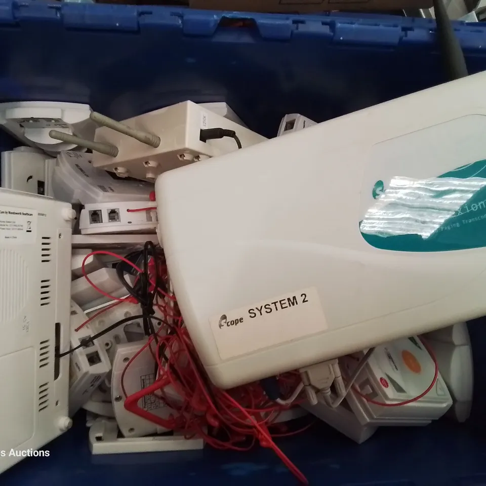 PALLET OF ASSORTED MEDICAL EQUIPMENT INCLUDING, PPE KIT, MICREL MICROPUMP MULTI SYRINGES, CALL BUTTONS, RADIO PAGING TRANSCODERS.