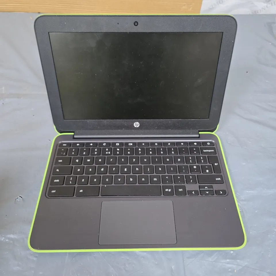 HP CHROMEBOOK LAPTOP WITH LIME-GREEN TRIM (CHROME OS)