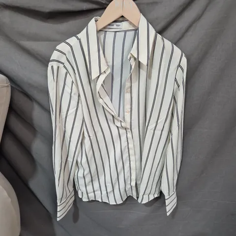MANGO WOMEN'S STRIPED SHIRT – BUTTON-FRONT, UK 8 (EU S)