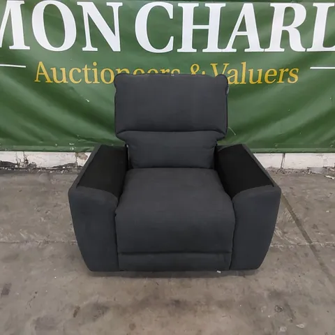 DESIGNER MANUAL RECLINER FABRIC UPHOLSTERED ARMCHAIR 