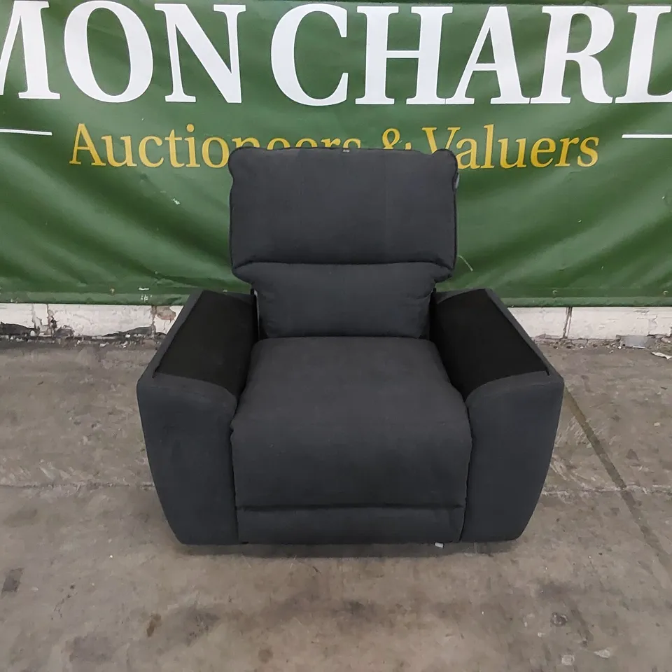 DESIGNER MANUAL RECLINER FABRIC UPHOLSTERED ARMCHAIR 