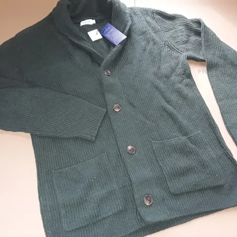 CYRILLUS GREEN CARDIGAN - M