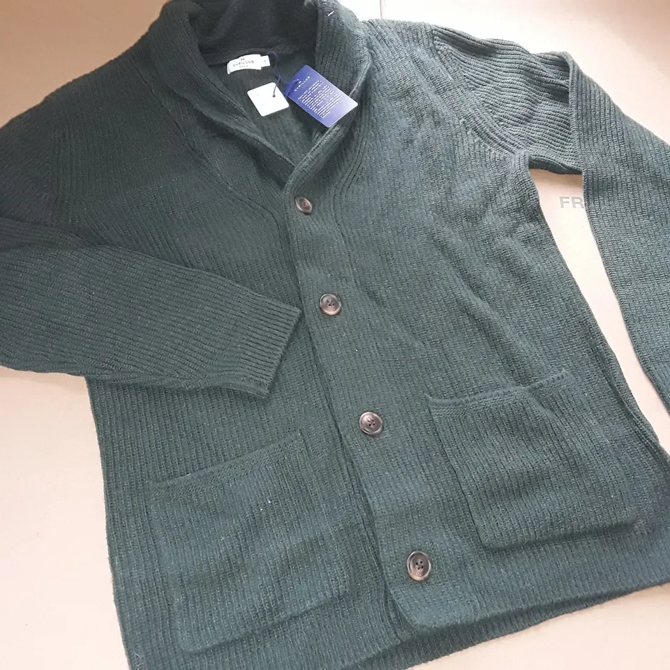 CYRILLUS GREEN CARDIGAN - M