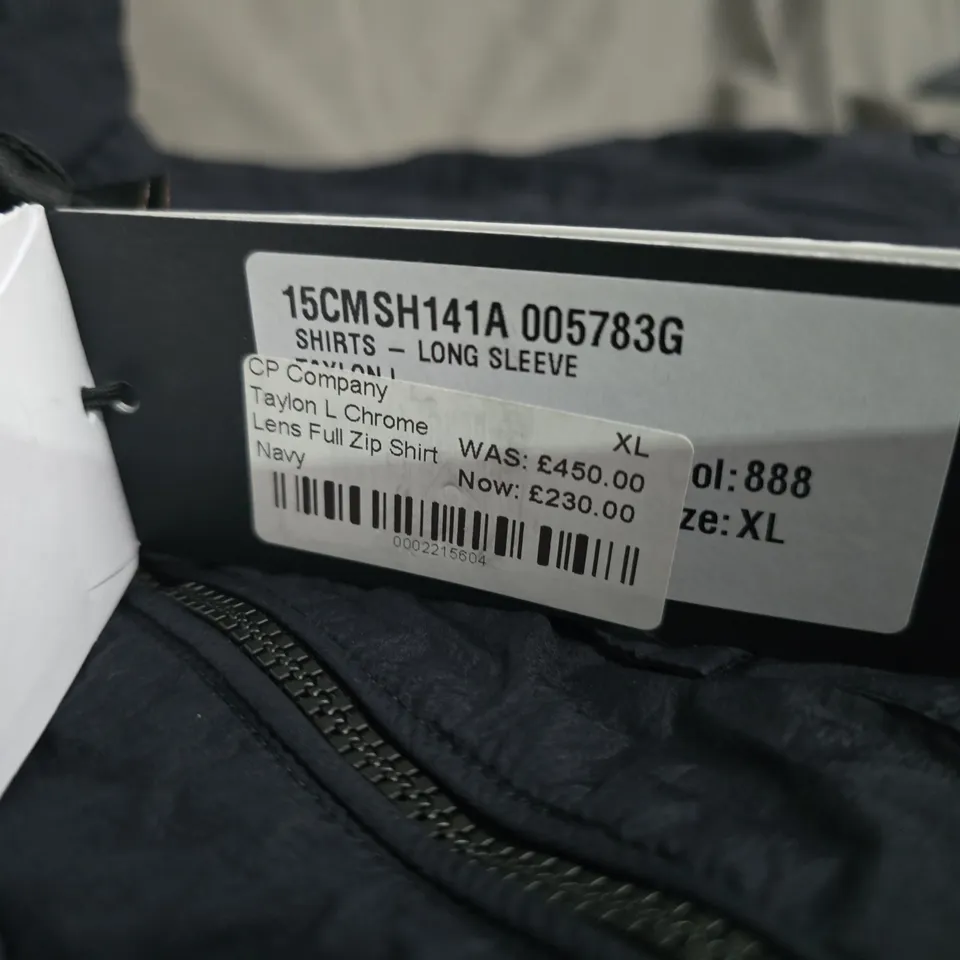 CP COMPANY BLACK LENS FULL ZIP SHIRT  SIZE XL