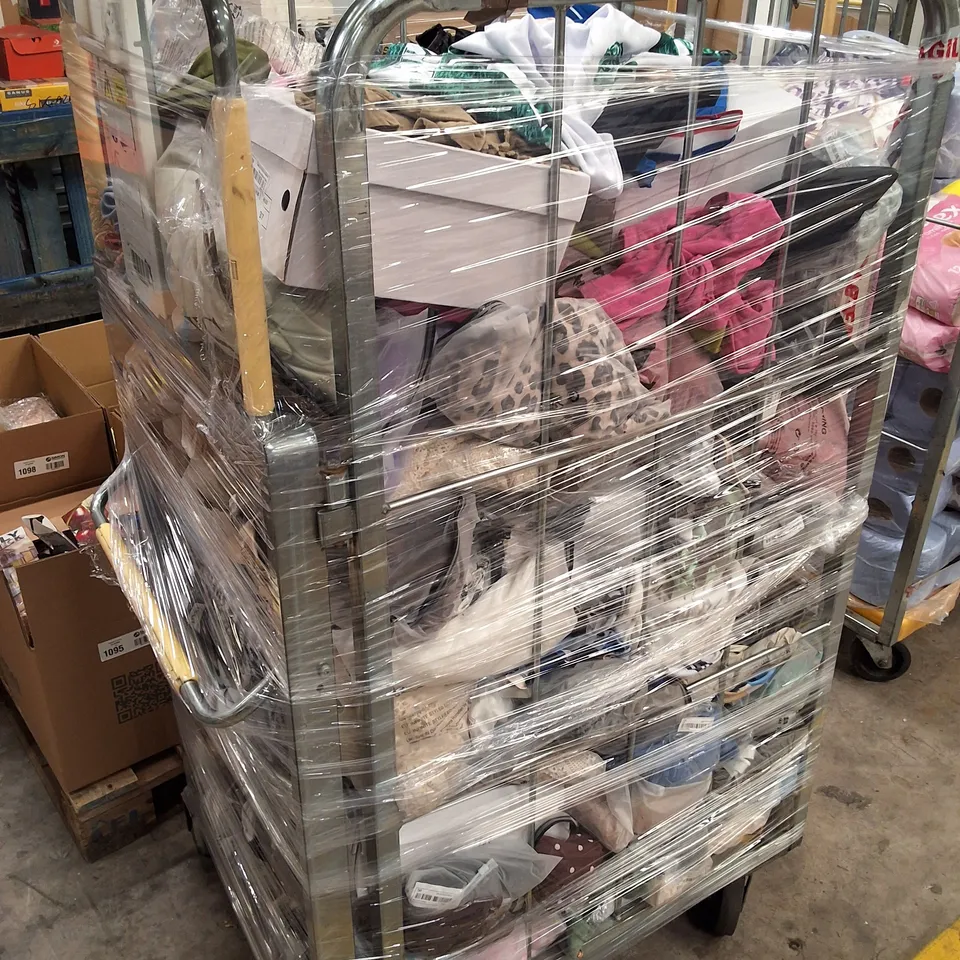 CAGE CONTAINING ASSORTED CLOTHING