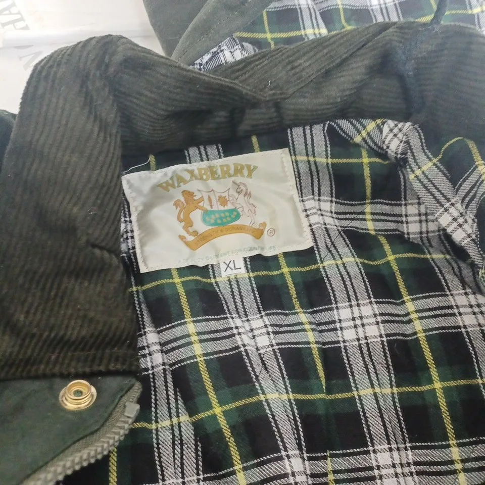 WAXBERRY DARK GREEN ZIP THROUGH COAT - XL