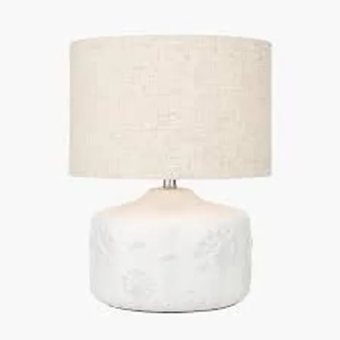 PACIFIC LIFESTYLE FLORA WHITE SMALL FLORAL CERAMIC TABLE LAMP