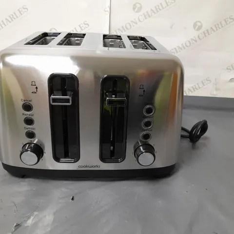 BOXED COOKWORKS 4 SLICE METAL TOASTER 2300 WATT