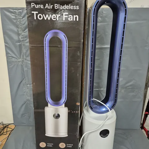 BOXED HOMESMART PURE AIR BLADELESS TOWER FAN IN WHITE/BLUE