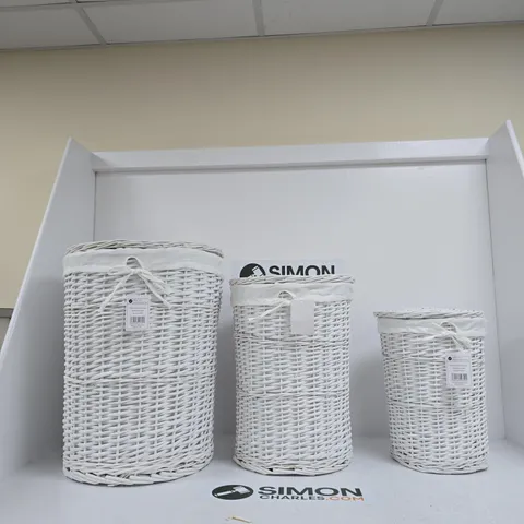 WILLOW LAUNDRY BASKETS – 3-PIECE SET, WHITE