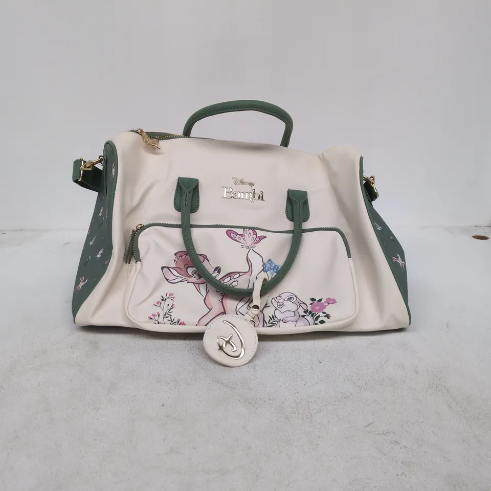 DISNEY BAMBI HANDBAG – CREAM WITH GREEN TRIM
