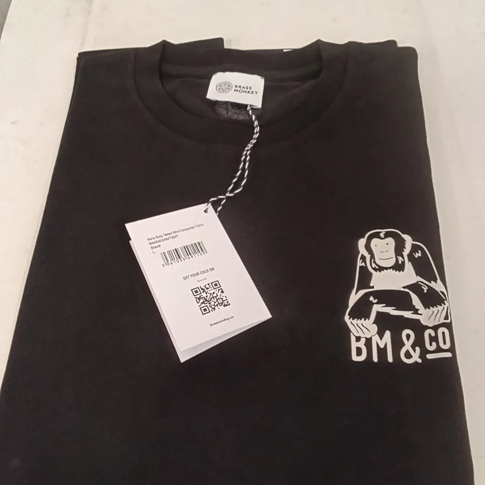 Box of brass monkey t-shirts - black size l approximately 9