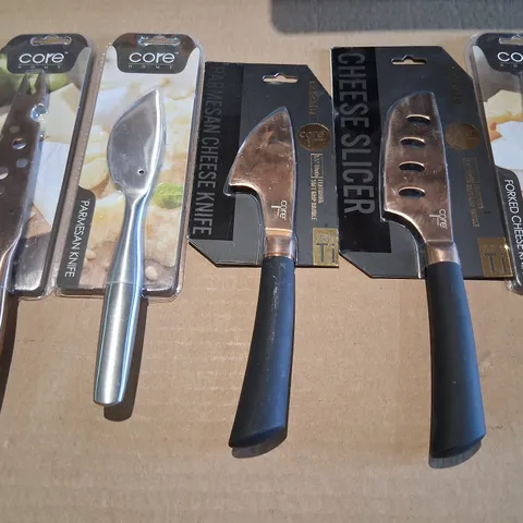 APPROXIMATELY TWENTY ASSORTED CHEESE KNIVES TO INCLUDE; CHEESE SLICER 3.5", PARMESAN 3.5", FORKED CHEESE KNIFE AND SIFT CHEESE KNIFE