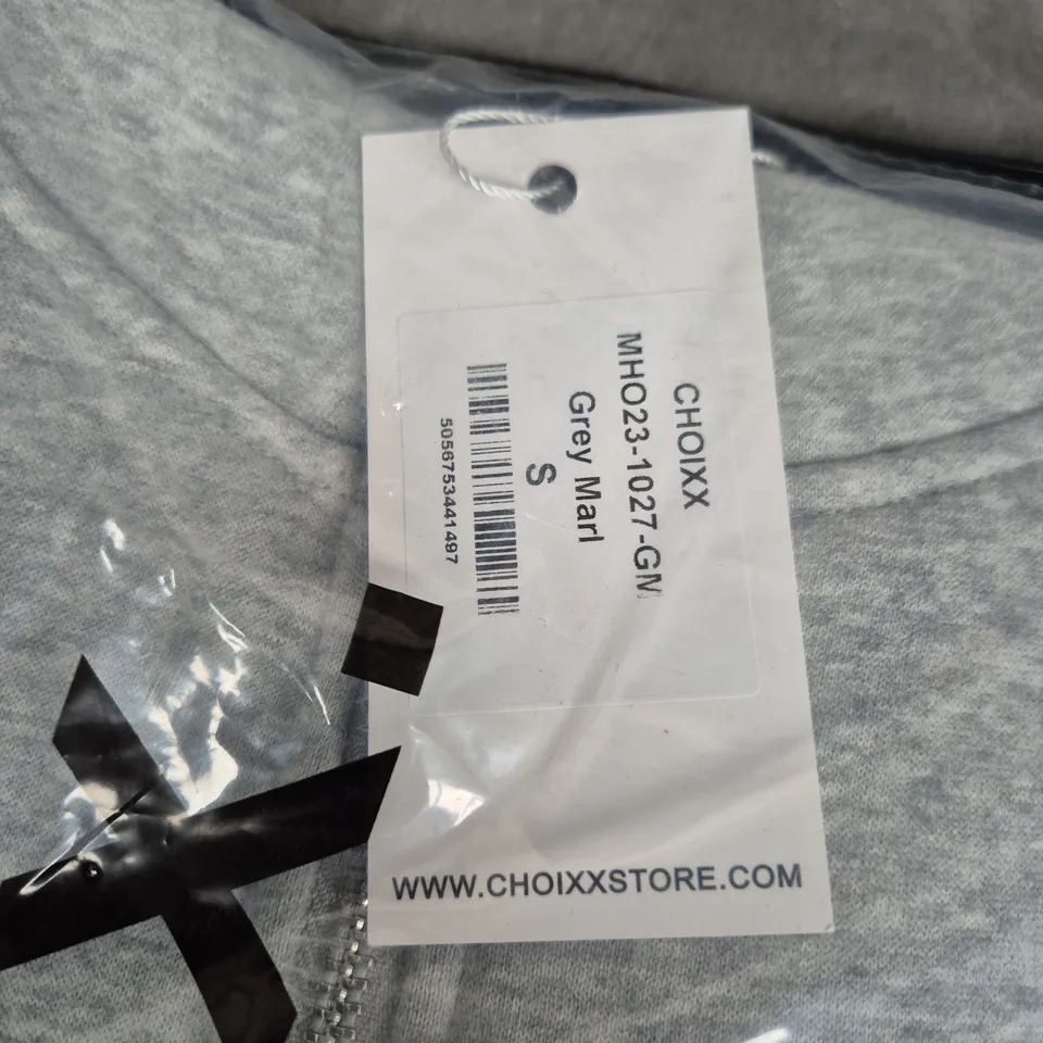 CHOIXX ZIP HOODIE – GREY MARL, UK SIZE S