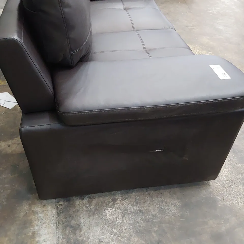 DESIGNER TWO SEATER SOFA BROWN LEATHER