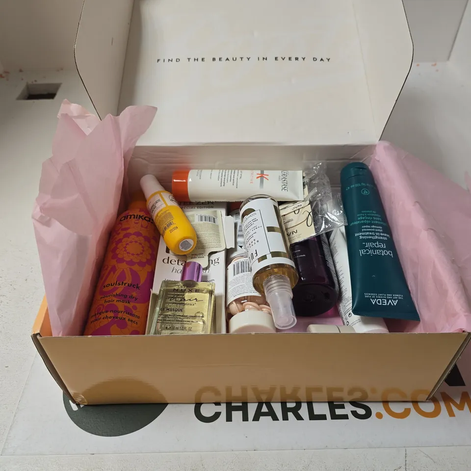 BOOTS LUXE HAIR GIFT BOX TO INCLUDE AVEDA, WELLA, REHAB ETC