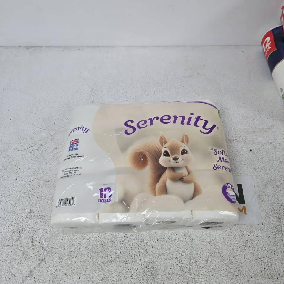 SERENITY LUXURY 3-PLY TOILET TISSUE – 12 ROLL PACK
