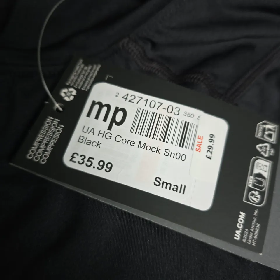 UNDER ARMOUR BLACK LONG-SLEEVE TOP – UK SMALL 