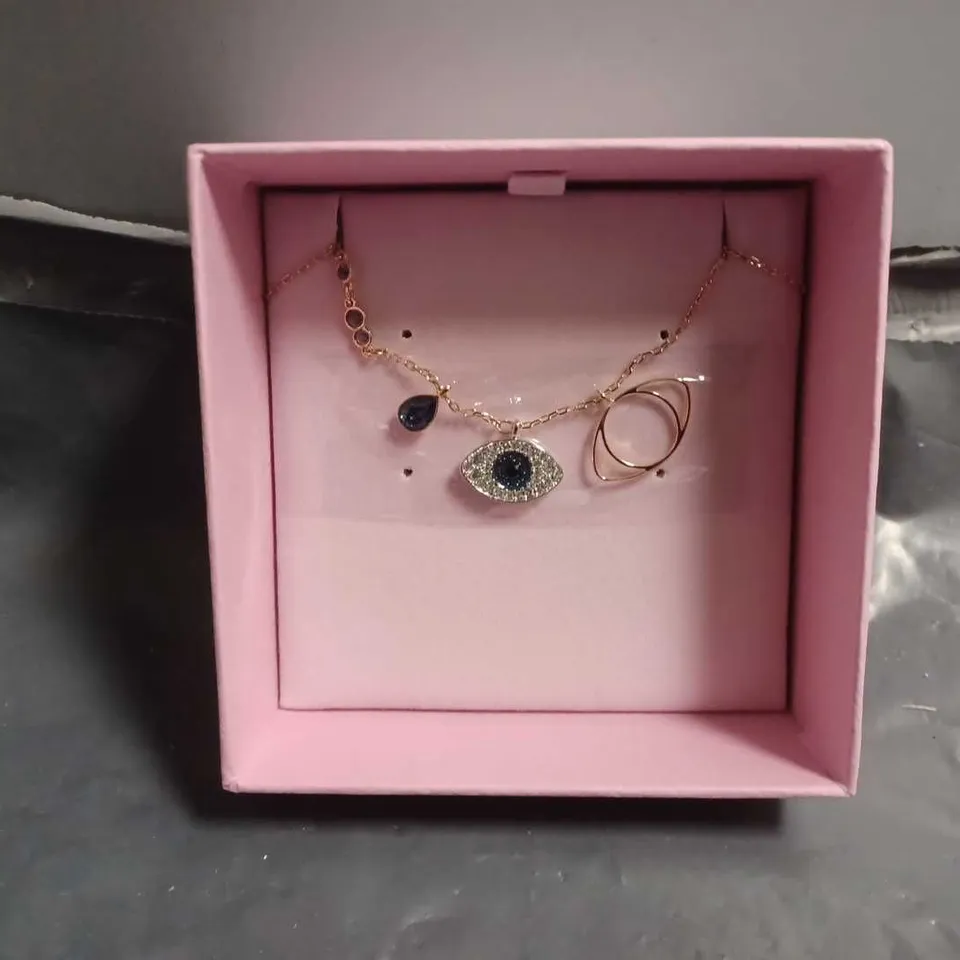 BOXED SWAROSKI WOMENS EVIL EYE PENDANT NECKLACE