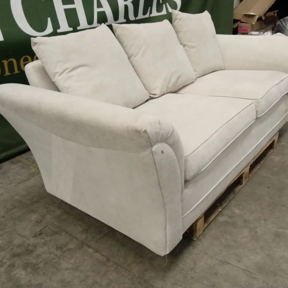 DURY FABRIC 3 SEATER SCATTER BACK SOFA - NATURAL RRP £499