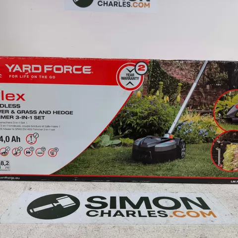 YARD FORCE IFLEX CORDLESS MOWER & HEDGE TRIMMER 3-IN-1 SET
