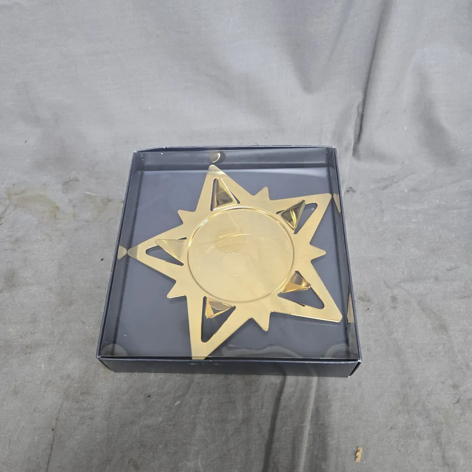 GEORG JENSEN CLASSIC COLLECTION STAR CANDLEHOLDER – 18K GOLD PLATED 