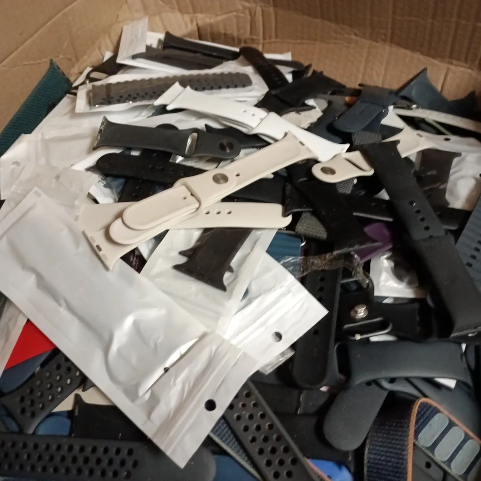 BOX OF APPROXIMATELY 100 ASSORTED WATCH BANDS