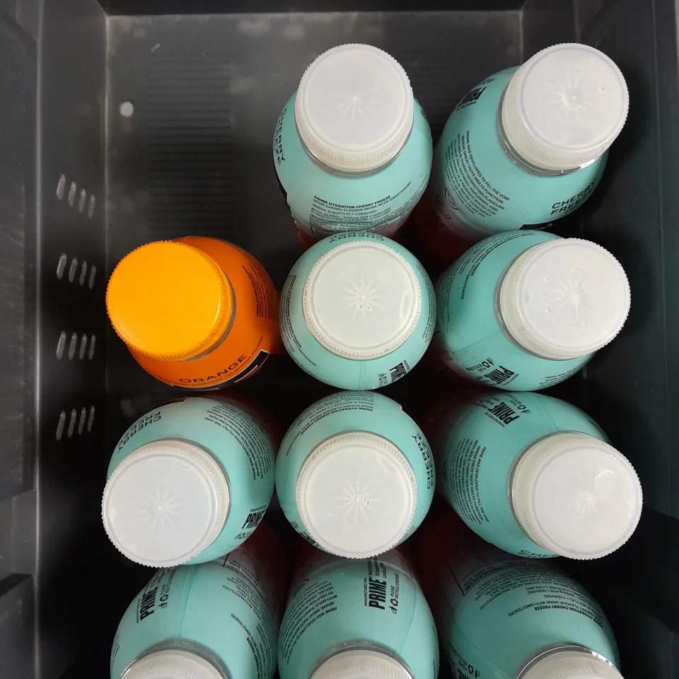 14 X ASSORTED PRIME HYDRATION DRINKS IN ASSORTED FLAVOURS TO INCLUDE GLOWBERRY, CHERRY FREEZE & ORANGE 