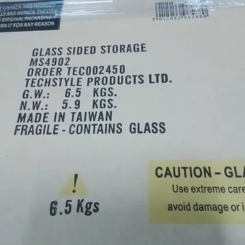 PALLET CONTAINING LARGE QUANTITY OF GLASS SIDED STORAGE UNITS