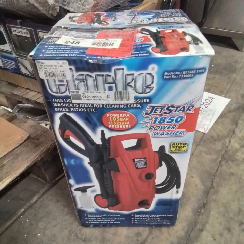 BOXED CLARKE JETSTAR 1850 POWER WASHER