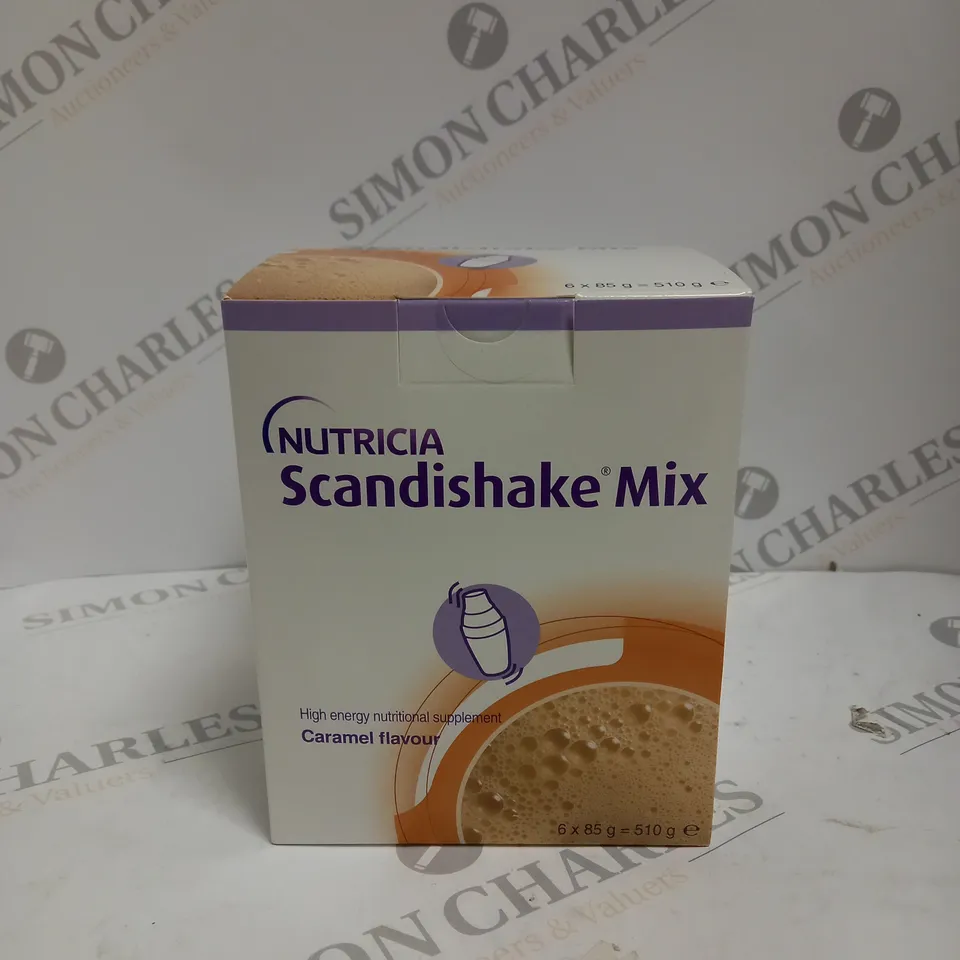 SEALED NUTRICIA SCANDISHAKE MIX HIGH ENERGY NUTRITIONAL SUPPLEMENT - CARAMEL 6 X 85G