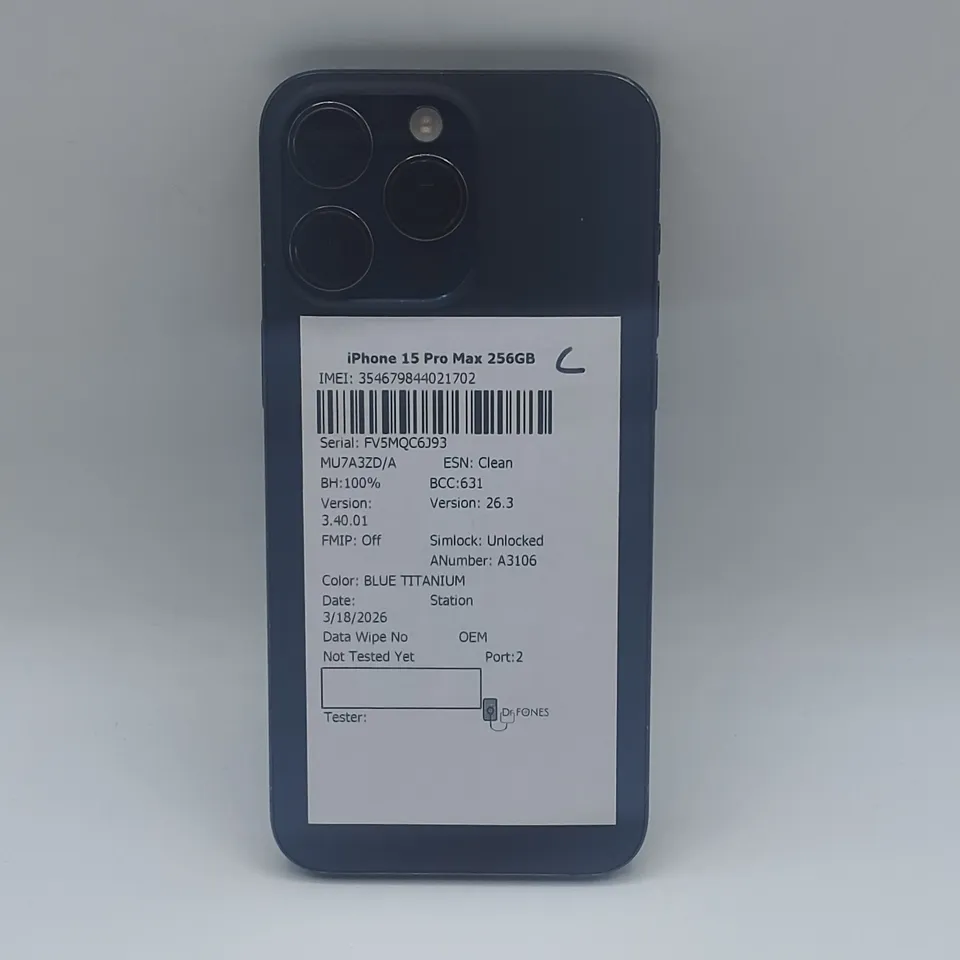 UNBOXED APPLE IPHONE 15 PRO MAX 256GB IN BLUE TITANIUM - A3106